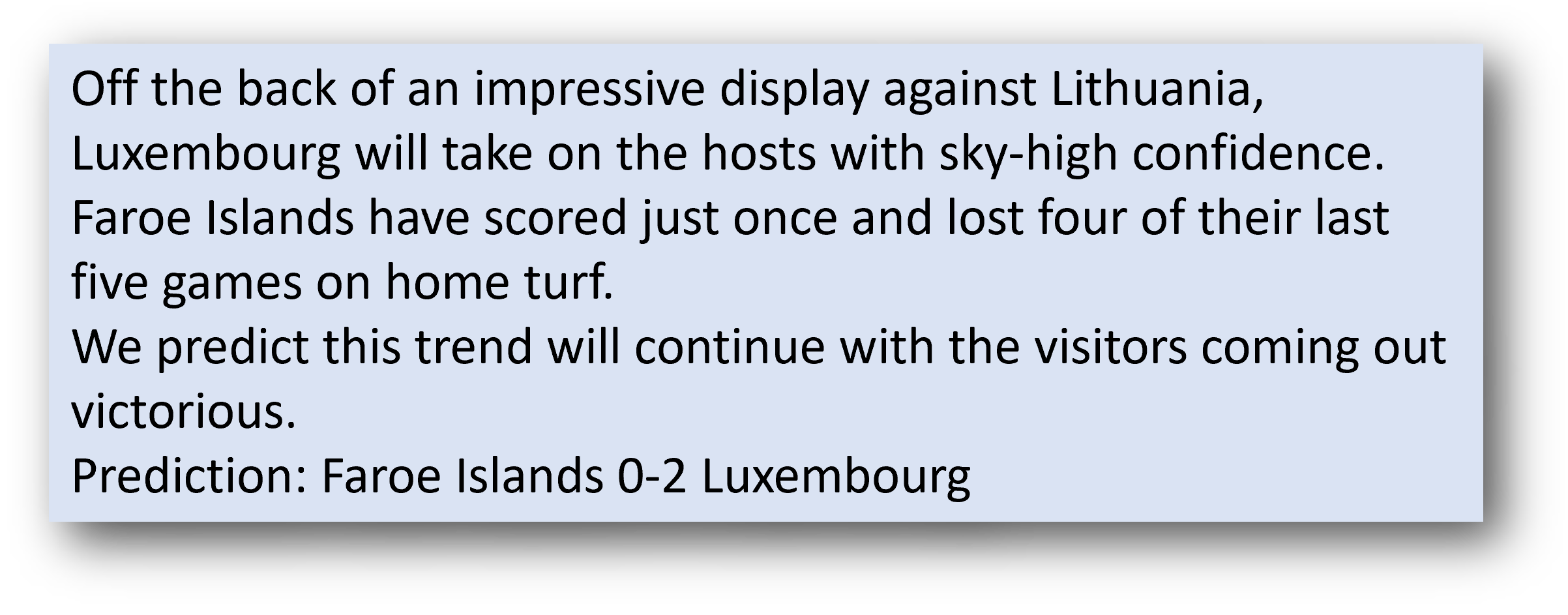 Faroe-Islands vs Luxembourg Prediction