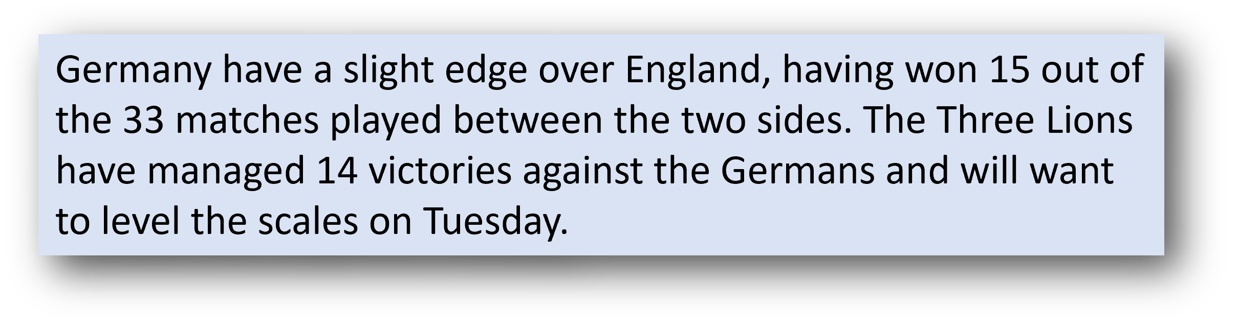 Germany vs England head to head