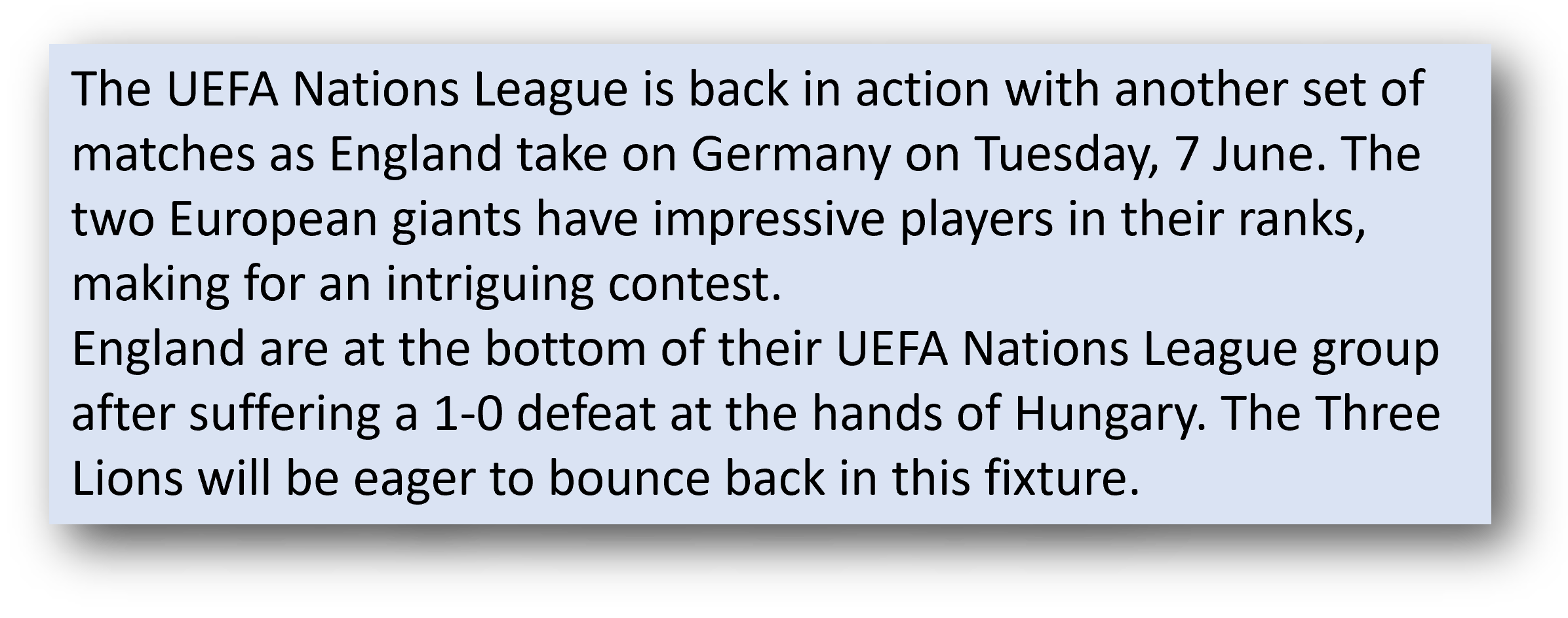 Germany vs England Preview