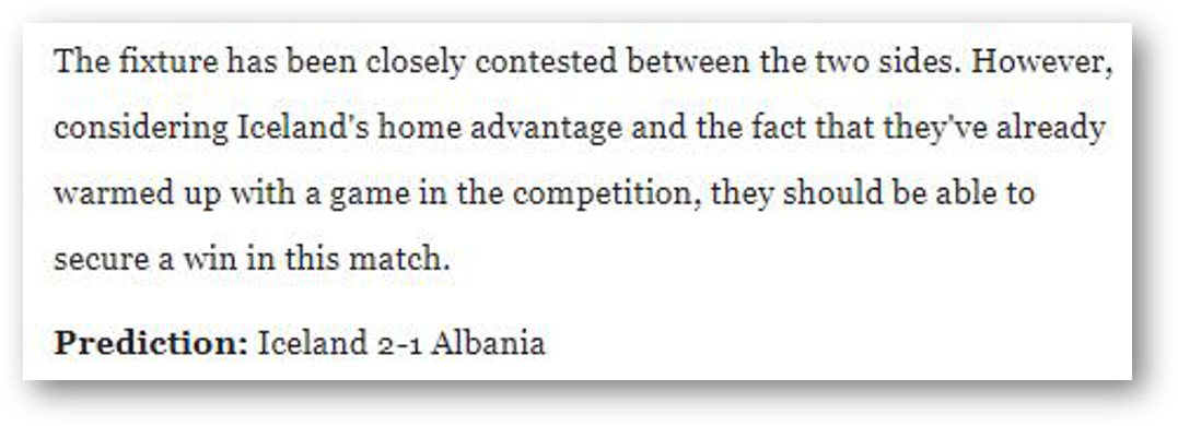 Iceland vs Albania Prediction