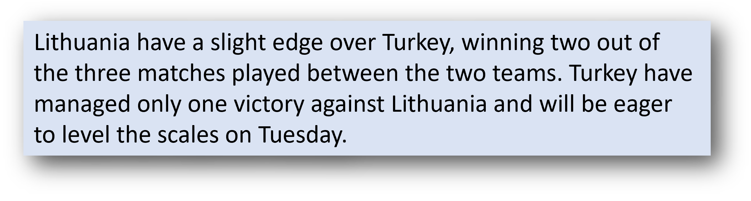 Lithuania vs Turkey head to head