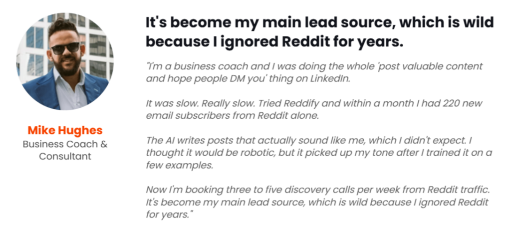 Reddify AI Testimonial 1