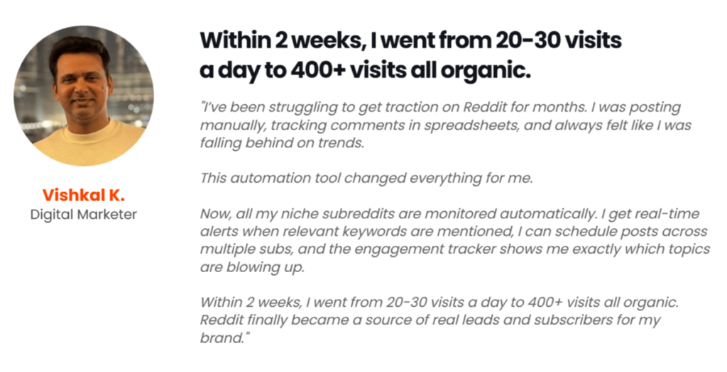 Reddify AI Testimonial 