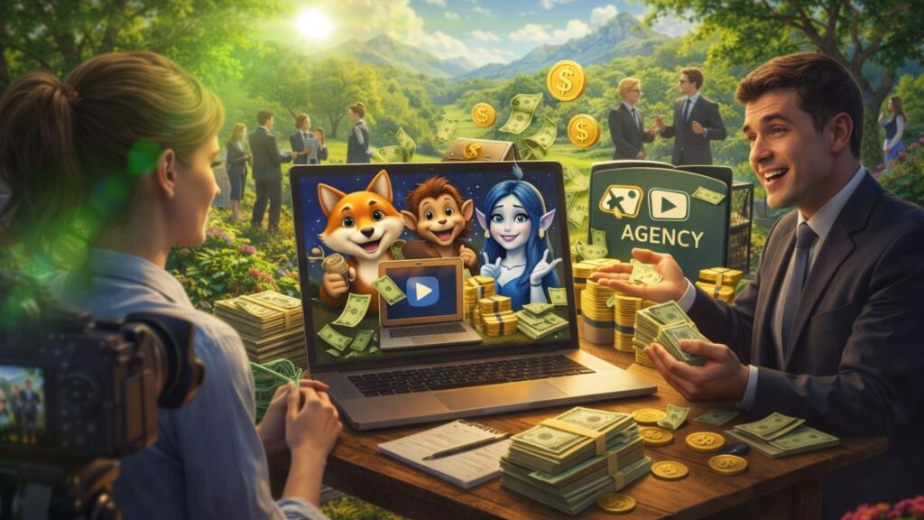 Viral Characters AI commercial license allowing agencies to sell video services