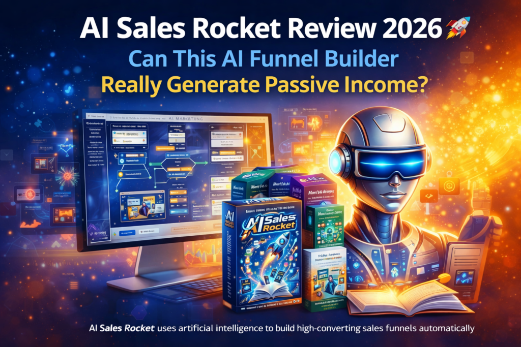AI Sales Rocket review showing AI funnel builder dashboard for automated sales funnels