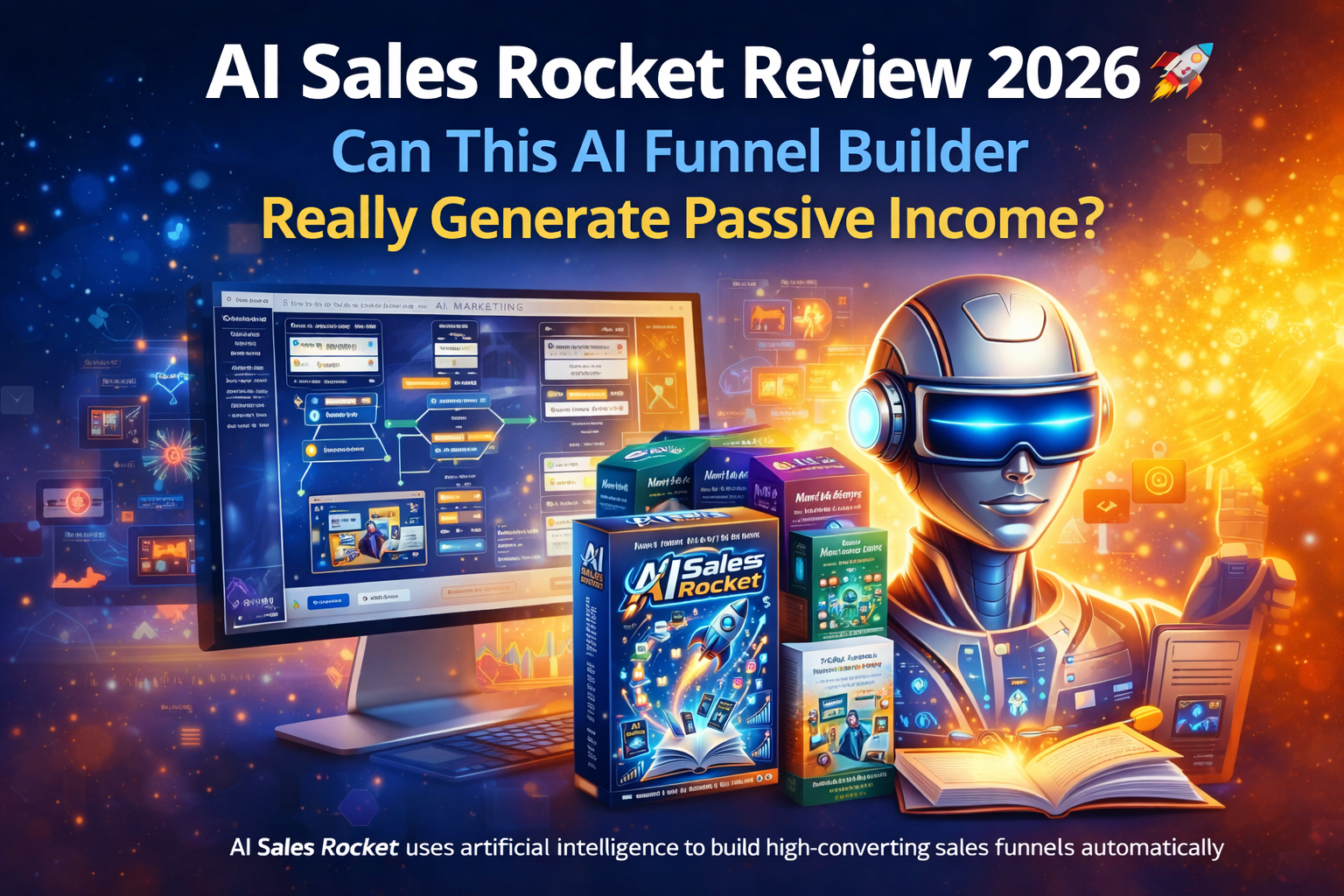 AI Sales Rocket review showing AI funnel builder dashboard for automated sales funnels