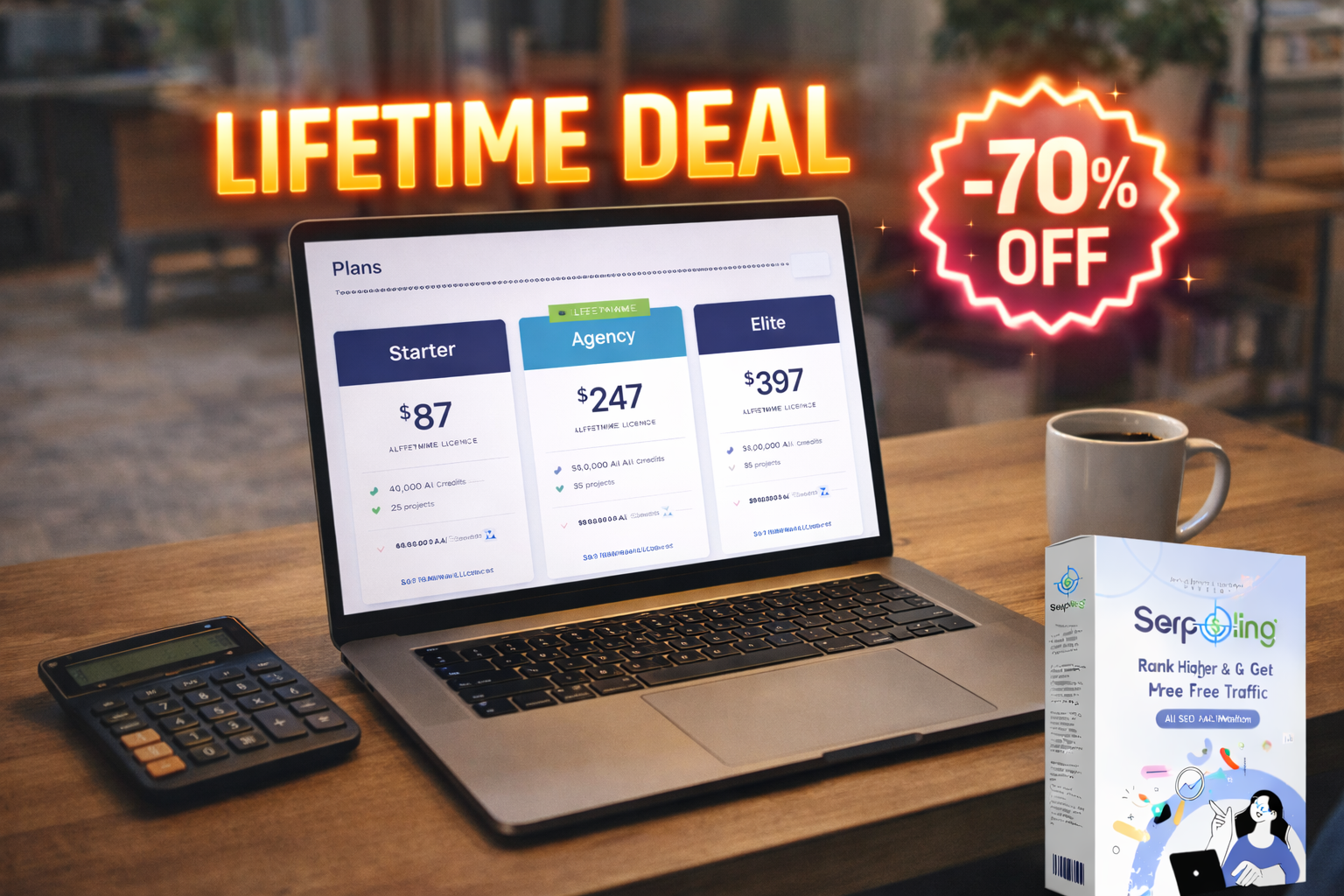 Full breakdown of SerpSling pricing, discounts, and lifetime offer.