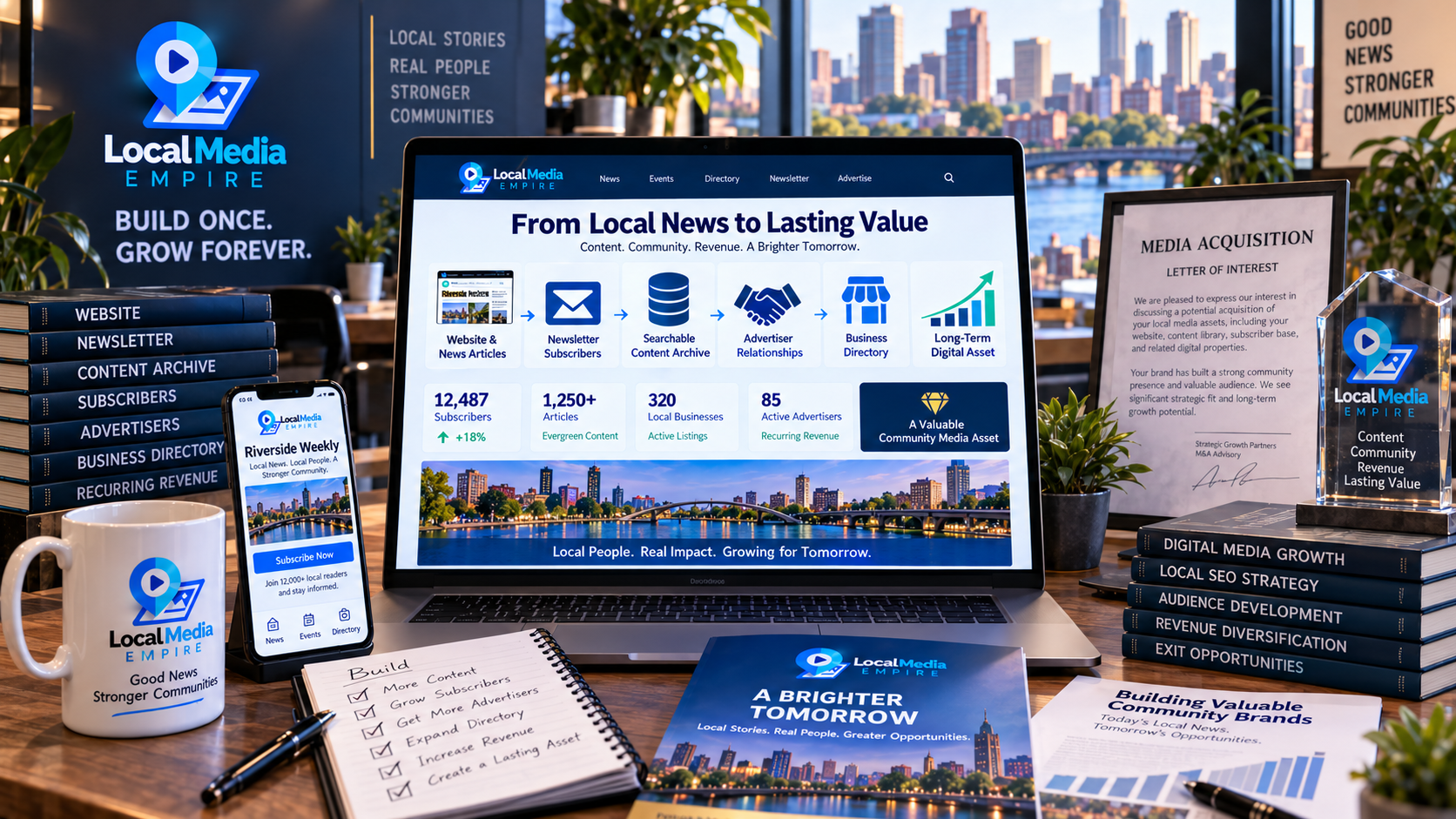 AI news website builder